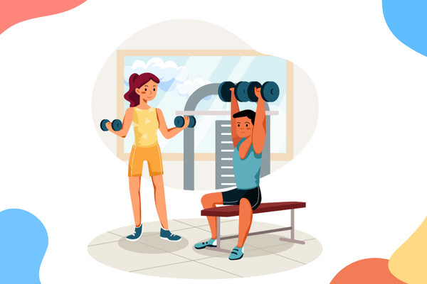 An AI fitness app on a smart mirror guiding a person through a personalized workout.